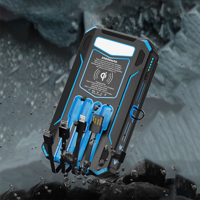 Professional 20000mAh Solar Power Bank - Wireless Charging & Emergency LED - LitNest