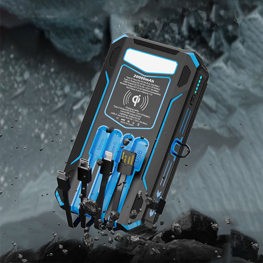 Professional 20000mAh Solar Power Bank - Wireless Charging & Emergency LED - LitNest