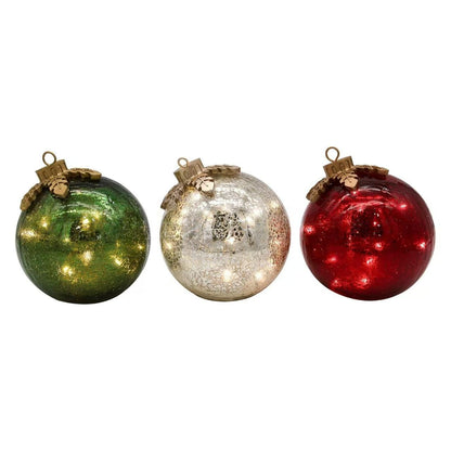 3 Piece Pre-Lit Christmas Tabletop Ornaments - Premium Acrylic Glass - LitNest