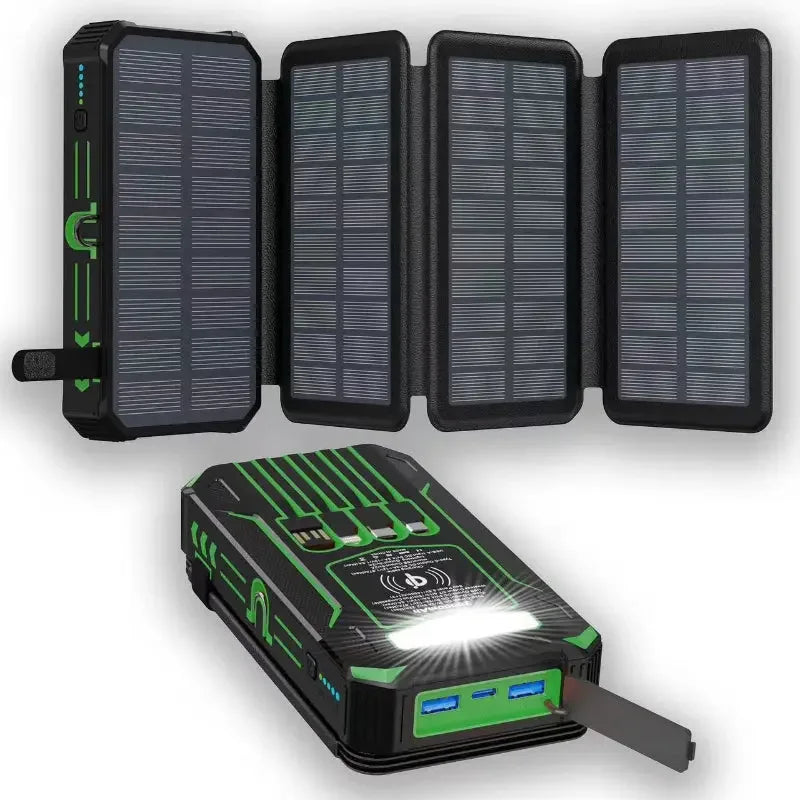 Professional 20000mAh Solar Power Bank - Wireless Charging & Emergency LED - LitNest
