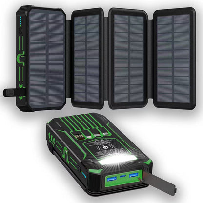Professional 20000mAh Solar Power Bank - Wireless Charging & Emergency LED - LitNest
