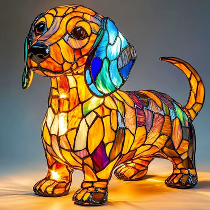 Dog Series Art Animal LED Small Night Lamp Resin Statue Creative Desktop Decoration - LitNest