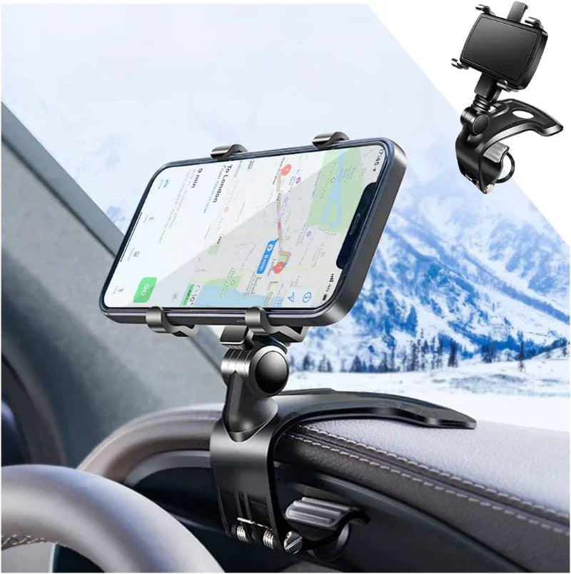 360° Car Phone Holder - Multi-Position Dashboard Mount | Universal Clip Bracket - LitNest