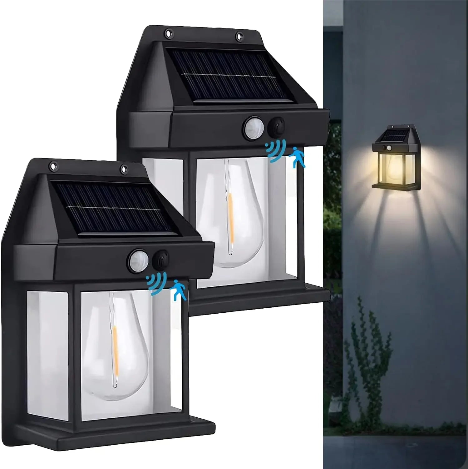 Solar Wall Light Outdoor - Motion Sensor LED Security Light with 3 Modes, IP65 Waterproof - LitNest