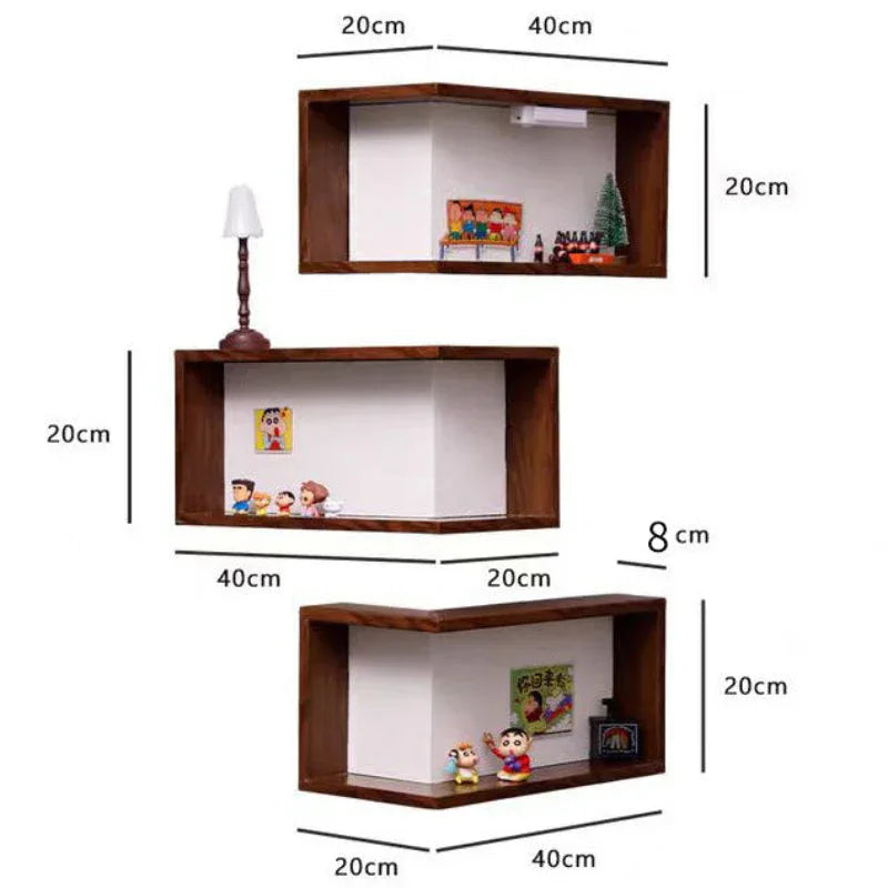 Floating Corner Wall Shelf - Wall Mounted Corner Shelves for Home Decor - LitNest