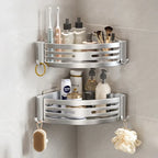 Portable Raised Bathroom Storage Triangle Rack - Corner Shelf - LitNest