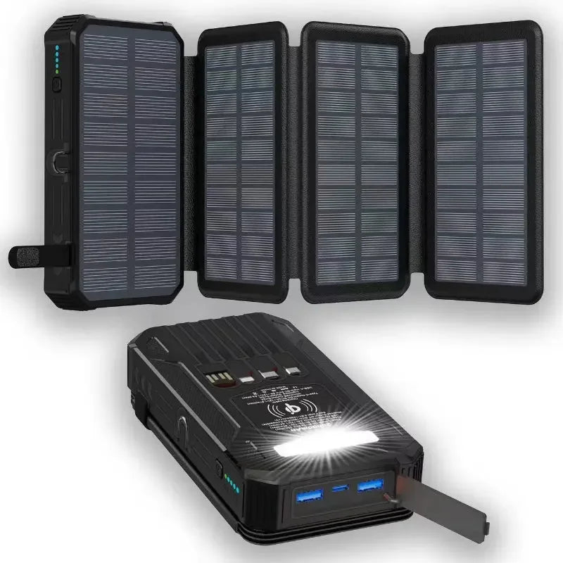 Professional 20000mAh Solar Power Bank - Wireless Charging & Emergency LED - LitNest