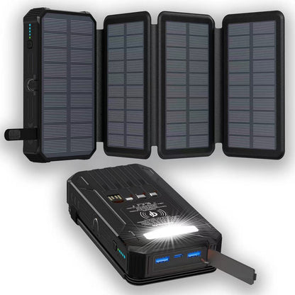 Professional 20000mAh Solar Power Bank - Wireless Charging & Emergency LED - LitNest