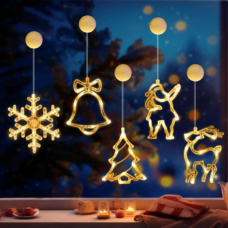 Christmas LED Lights - Festive Suction Cup Window Decorations - LitNest