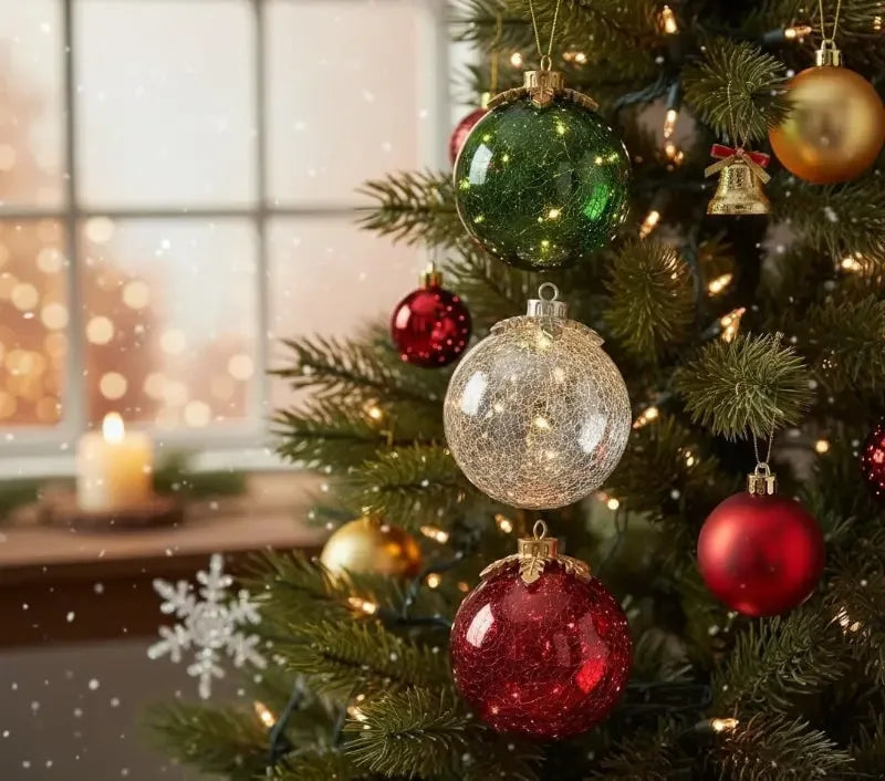 3 Piece Pre-Lit Christmas Tabletop Ornaments - Premium Acrylic Glass - LitNest