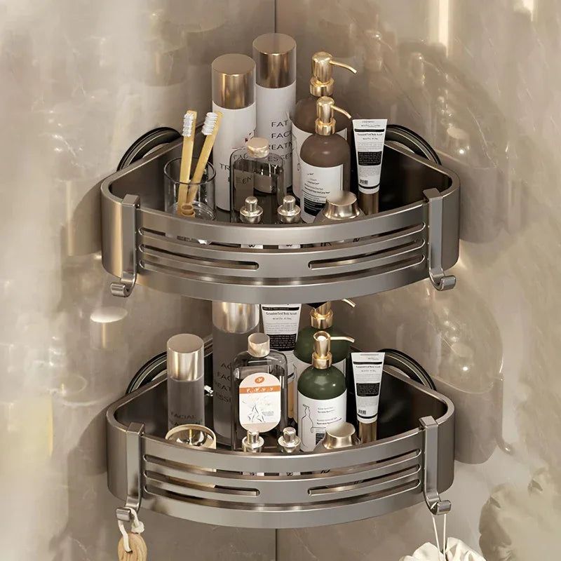 Portable Raised Bathroom Storage Triangle Rack - Corner Shelf - LitNest