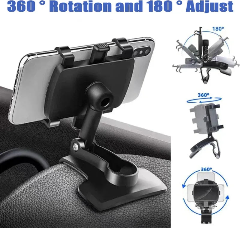 360° Car Phone Holder - Multi-Position Dashboard Mount | Universal Clip Bracket - LitNest
