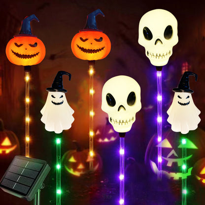 Halloween Solar Garden Lights - Pumpkin Ghost Skeleton Decorative Outdoor Lights - LitNest