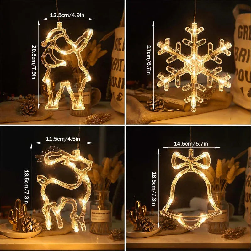Christmas LED Lights - Festive Suction Cup Window Decorations - LitNest