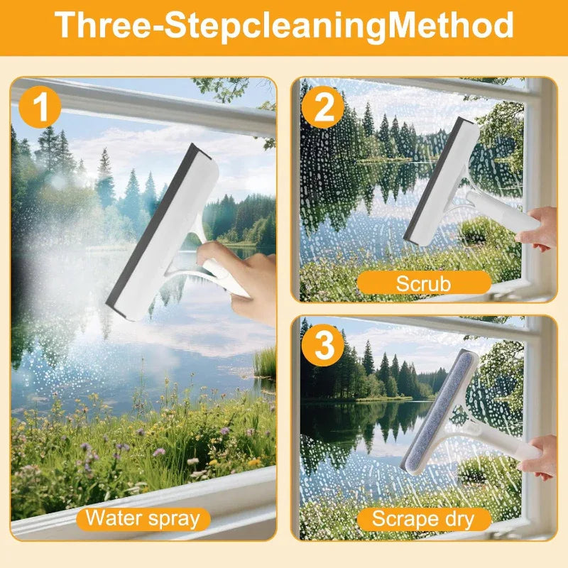 3-in-1 Window Cleaner Spray Squeegee - Glass Cleaning Tool - LitNest