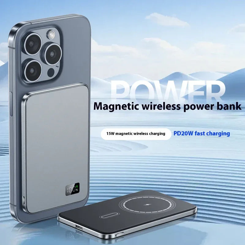 Three-in-one Wireless Magnetic Fast Charge Power Bank - LitNest