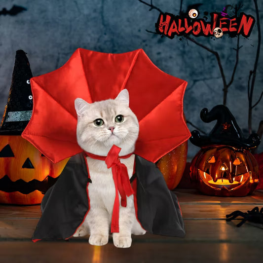 Halloween Dog and Cat Costume Vampire Cape - Pet Halloween Outfit Cat Cloak 2025 - LitNest