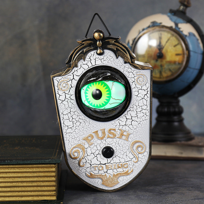 Halloween One-Eyed Doorbell - Spooky Motion Activated Door Hanger with Creepy Sounds - LitNest
