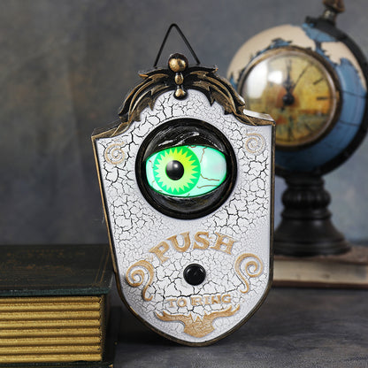 Halloween One-Eyed Doorbell - Spooky Motion Activated Door Hanger with Creepy Sounds - LitNest