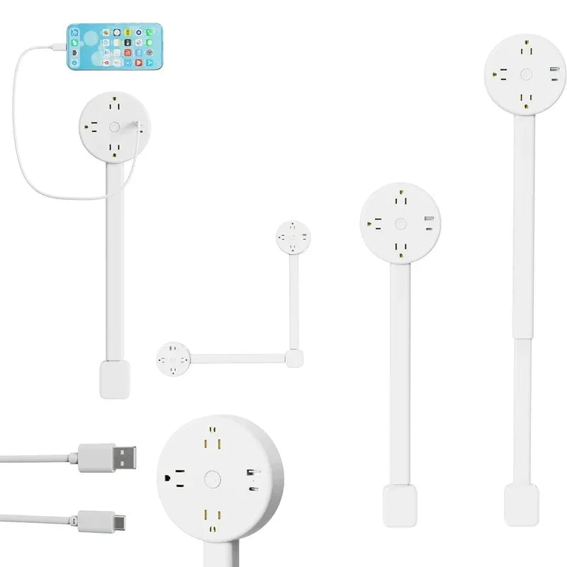 Extendable Socket with USB-C & USB-A Ports | Wall Mount Outlet Extender - LitNest