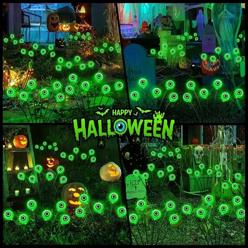 Spooky Halloween Solar Eyeball Lights - Creepy Ghost Eye Decorations IP65 Waterproof - LitNest