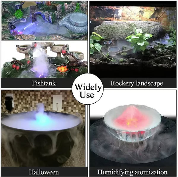 12 LED Ultrasonic Mist Maker Light Fogger Water Fountain Pond