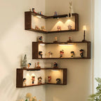 Floating Corner Wall Shelf - Wall Mounted Corner Shelves for Home Decor - LitNest