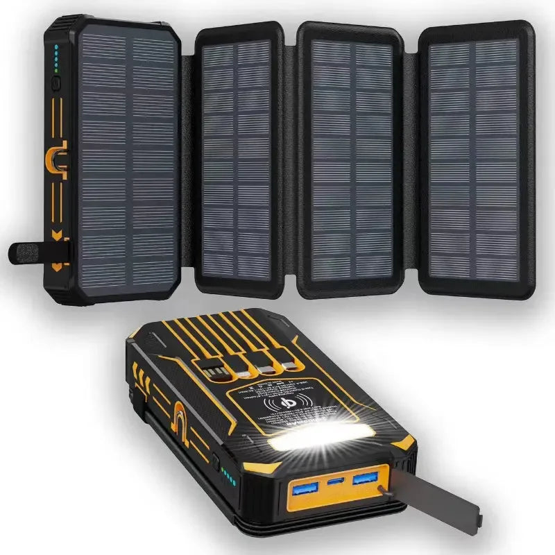 Professional 20000mAh Solar Power Bank - Wireless Charging & Emergency LED - LitNest