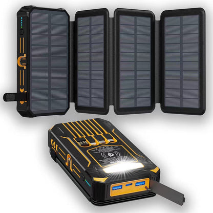 Professional 20000mAh Solar Power Bank - Wireless Charging & Emergency LED - LitNest