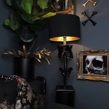 Gothic Skull Table Lamp - Halloween Skeleton Decor - LitNest