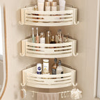 Portable Raised Bathroom Storage Triangle Rack - Corner Shelf LitNest