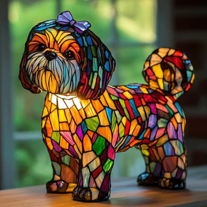 Dog Series Art Animal LED Small Night Lamp Resin Statue Creative Desktop Decoration - LitNest