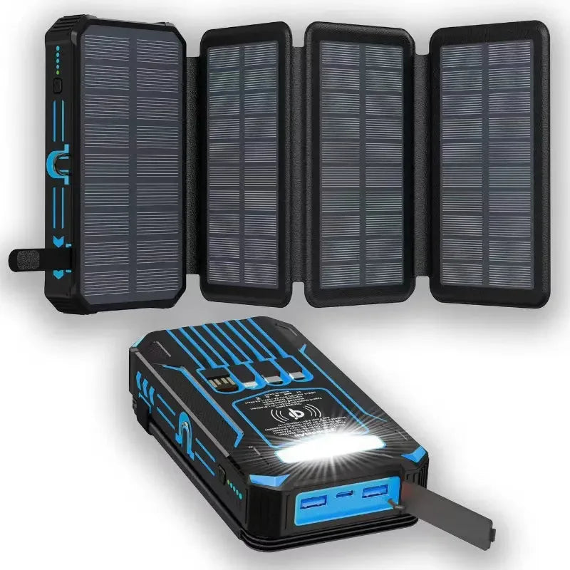 Professional 20000mAh Solar Power Bank - Wireless Charging & Emergency LED - LitNest