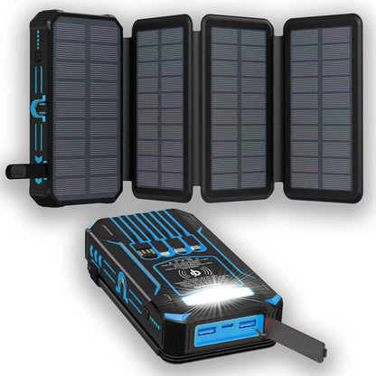 Professional 20000mAh Solar Power Bank - Wireless Charging & Emergency LED - LitNest
