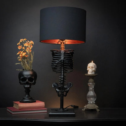 Gothic Skull Table Lamp - Halloween Skeleton Decor - LitNest