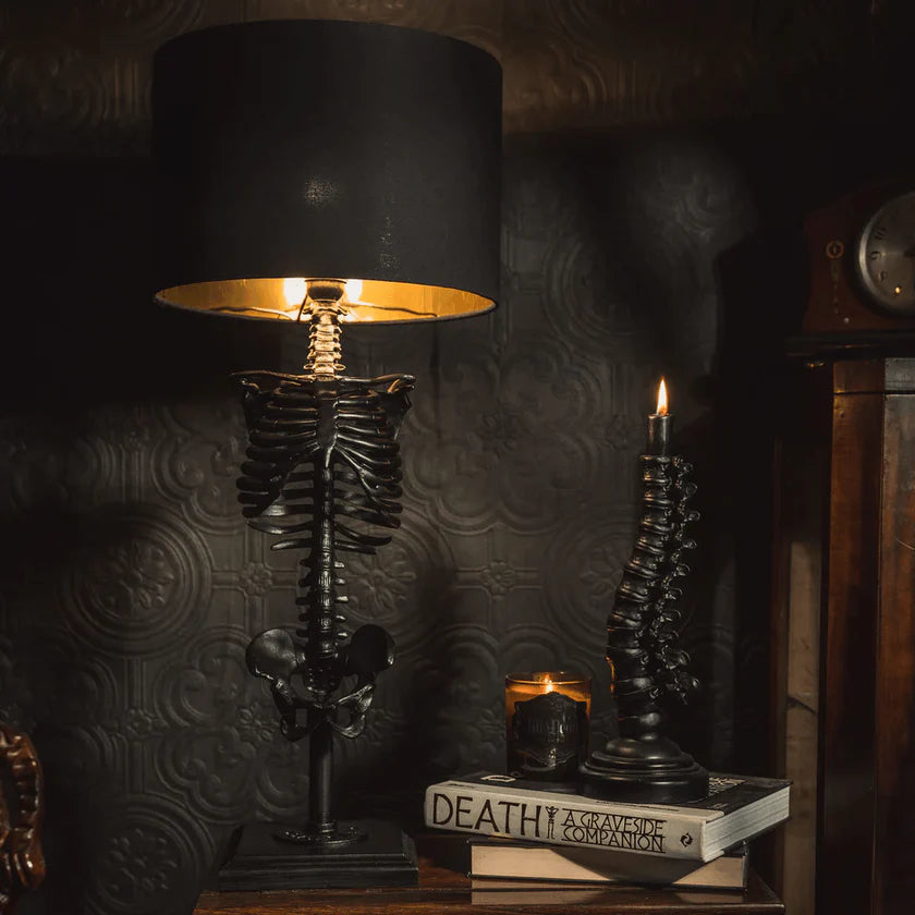 Gothic Skull Table Lamp - Halloween Skeleton Decor - LitNest
