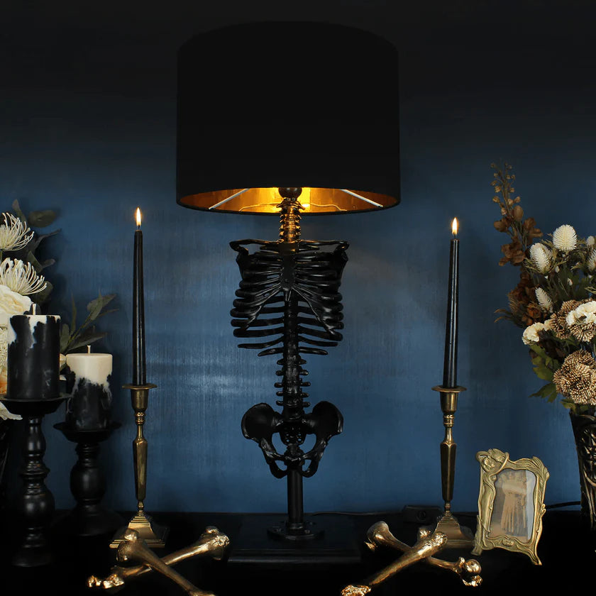 Gothic Skull Table Lamp - Halloween Skeleton Decor - LitNest