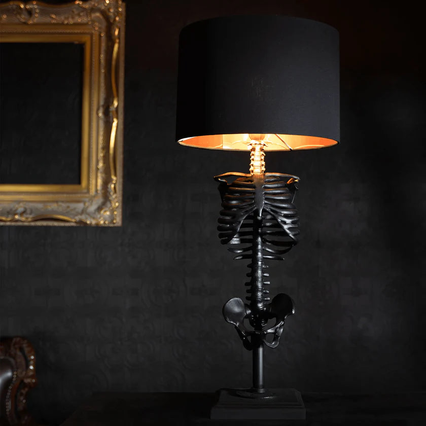 Gothic Skull Table Lamp - Halloween Skeleton Decor - LitNest